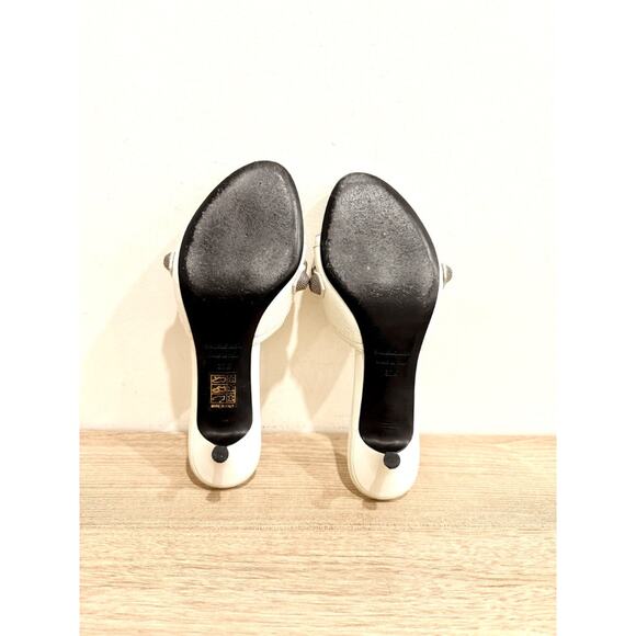 Balenciaga Cagole Leather Slip On Kitten Heel Mules White Women's Size EU 37.5 - Picture 8 of 8